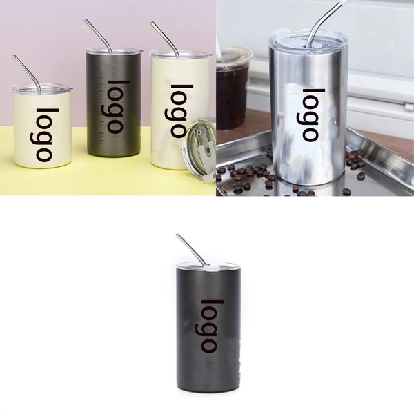 20.29 Oz Straight Stainless Steel Tumbler With Lid And Straw