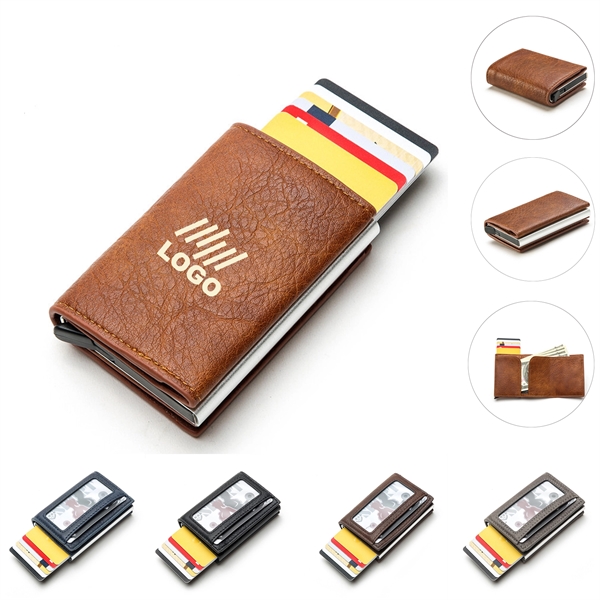 RFID Blocking Slim Genuine Leather Front Pocket Wallets