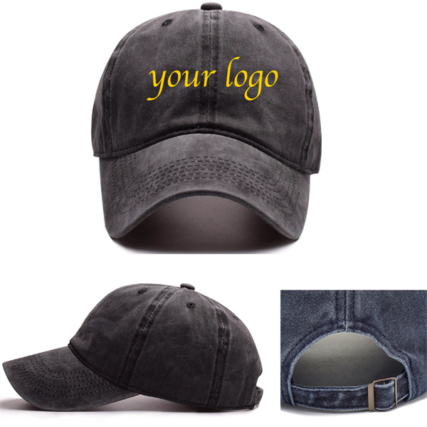 Adjustable Washed Cotton Embroidered Hats