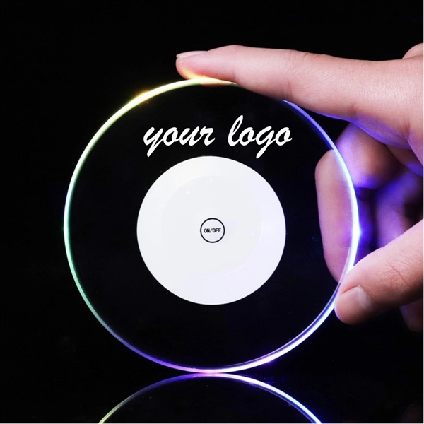 Led Luminous Acrylic Round Coaster Cup Mat