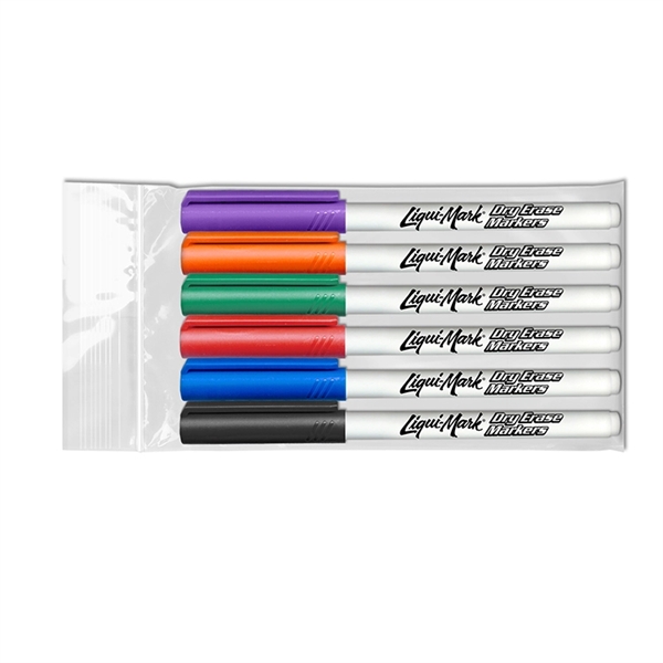Fine Tip Dry Erase Marker - USA Made - 6 Pack
