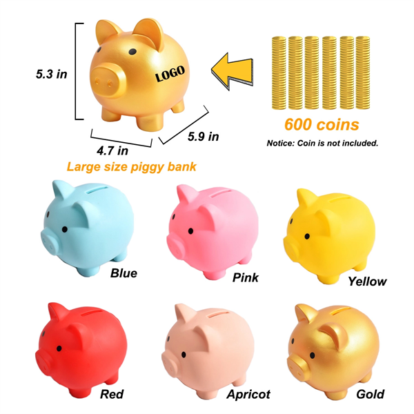 Six Colors Cute Piggy Bank - Large Size