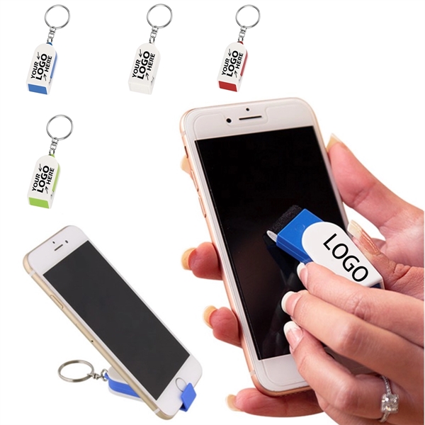 2-In-1 Practical Screen Cleaner and Phone Stand Keychain