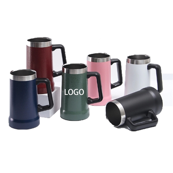 24OZ Stainless Steel Handle Beer Mug