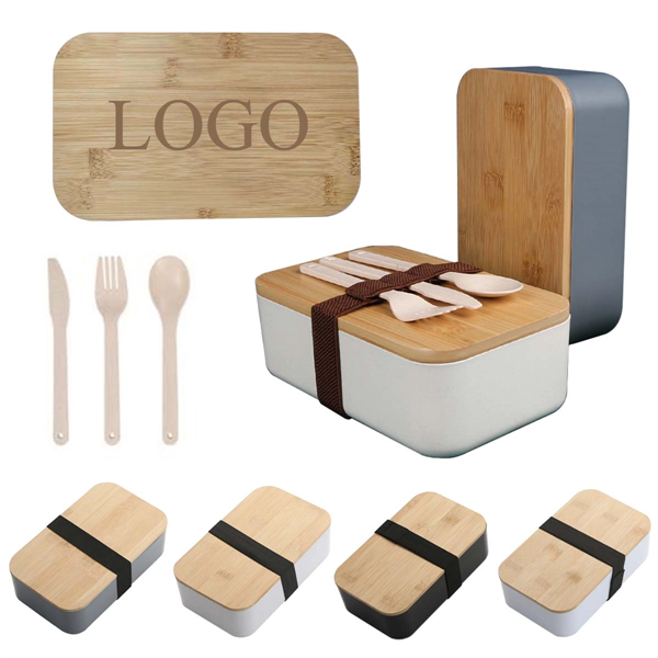 Custom Bamboo Lid Lunch Bento Box Set