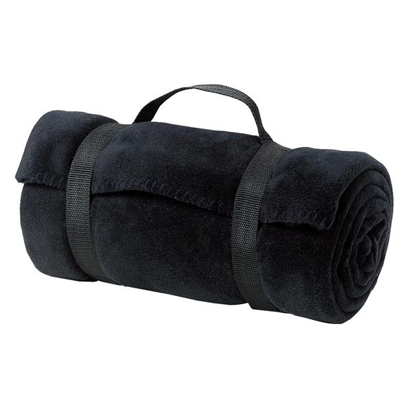 Port Authority BP10 fleece blanket with carrying strap, supplier photograph