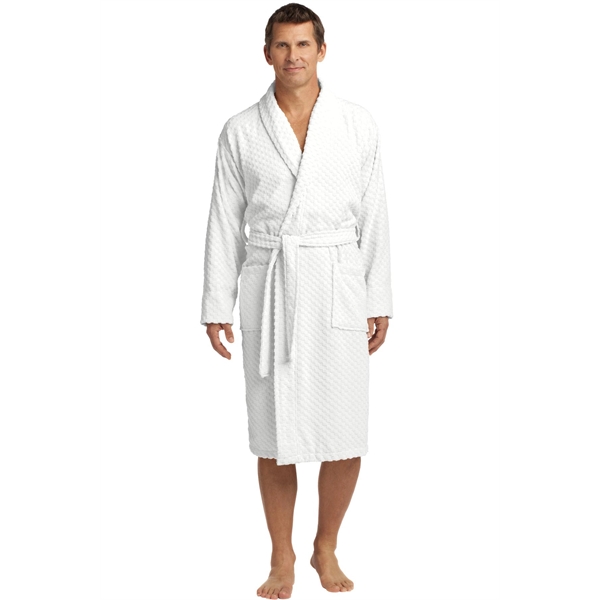 Port Authority Checkered Terry Shawl Collar Robe.
