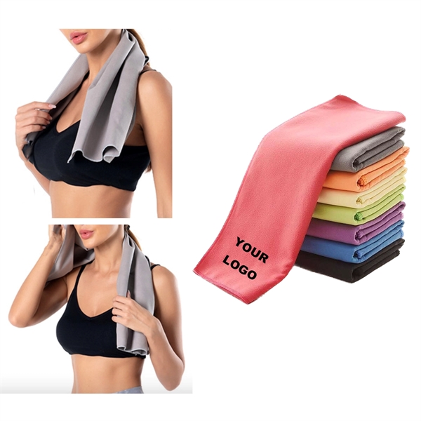 Custom 11.8 x 35 Microfiber Quick Dry Sports Towel