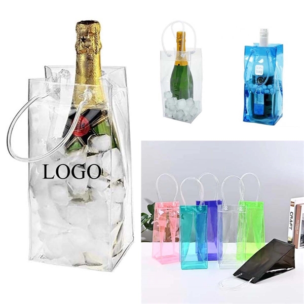 4.33'' PVC Clear Wine Ice Tote Bag