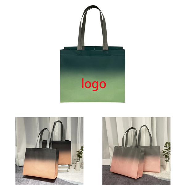 Gradient Reusable Waterproof Non Woven Tote Bag With Handle