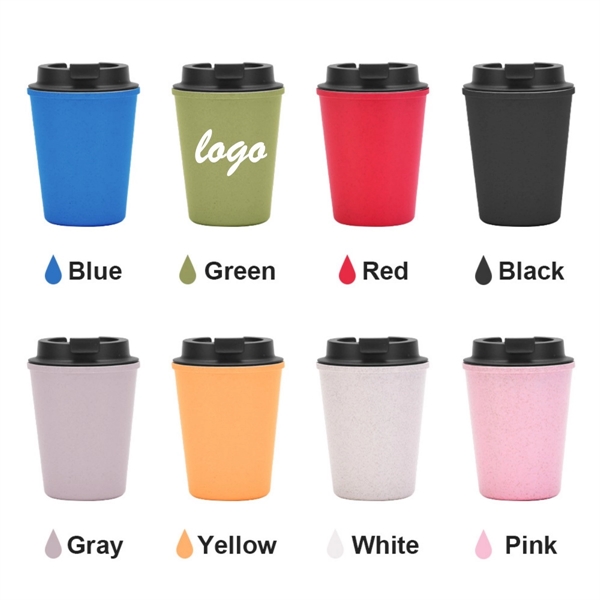 12oz Plastic Double Wall Tumblers Coffee Cup with Lid