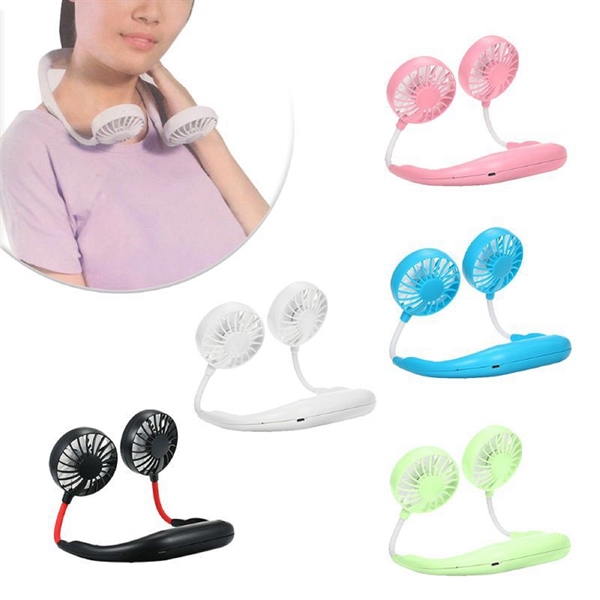 Neckband Mini Fan with USB Rechargeable