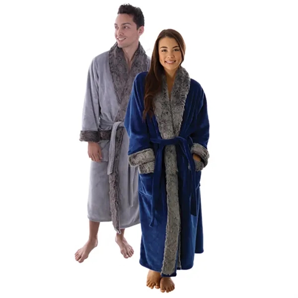 PLUSH ROBE WITH FUR
