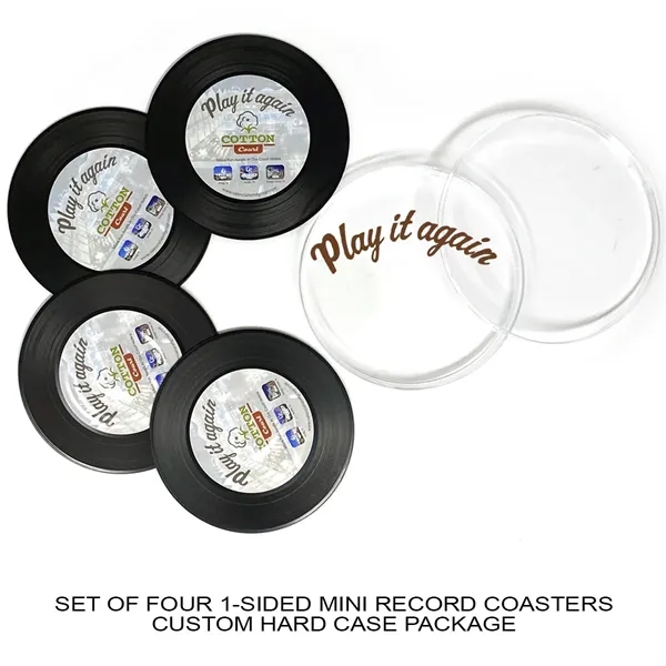 1-Sided Mini Record Coasters - Sets of 4 - Custom Hard Cases
