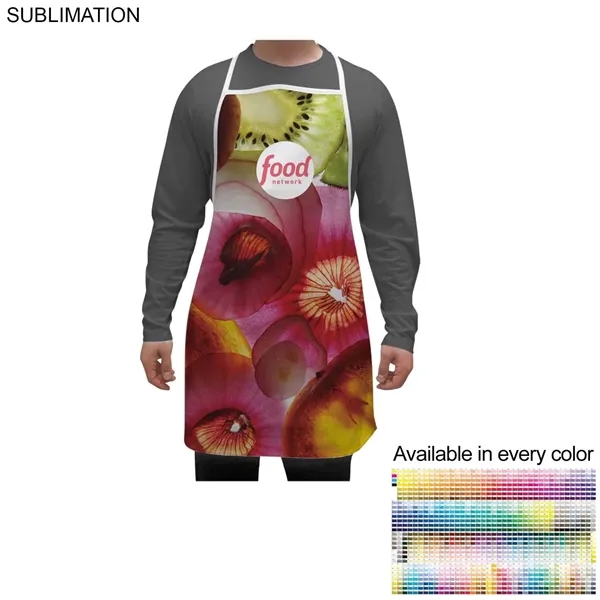 Sublimated Polyester Bib Apron, 25x31, White or Colored ties