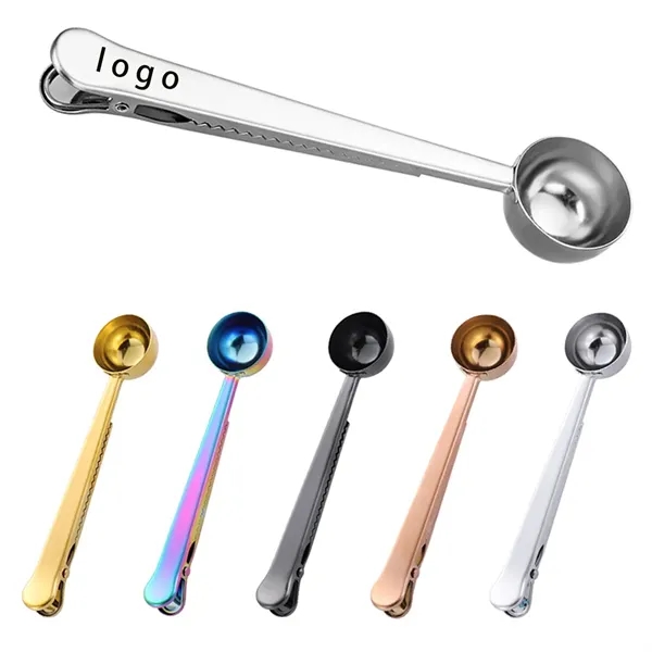 Stainless Steel 2-in-1 Coffee Spoon Clip