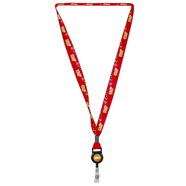3/4" LA-460 Attachment Sublimation Lanyard w/Retractable Bad