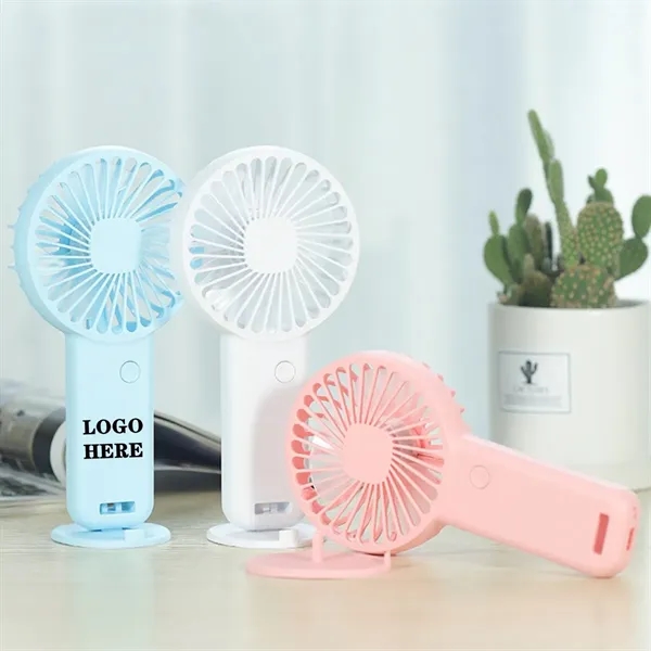 Mini USB Rechargeable Handheld Phone Holder Desk Fan