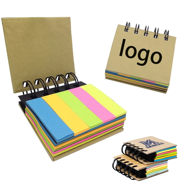Pocket Size Spiral Sticky Note Pad and Tape Flags