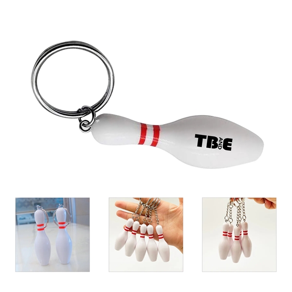 Bowling Pin Sports Keychain