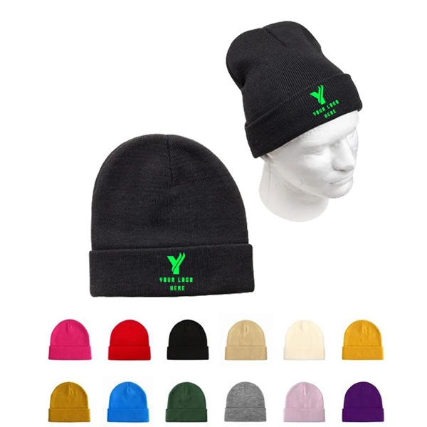 Unisex Cuffed Winter Knit Beanie Hat