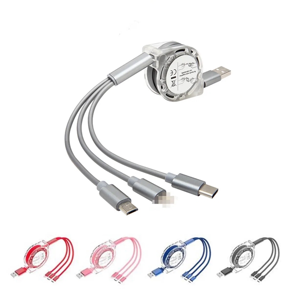 3 in 1 Portable Retractable USB Charging Cable