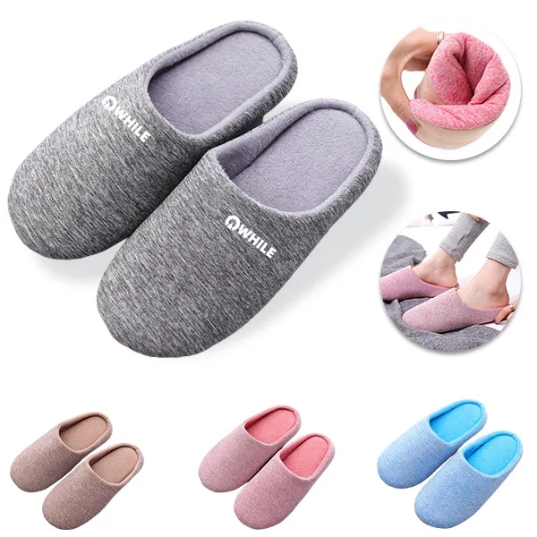 Cotton Slippers With Memory Foam And Soft Sole