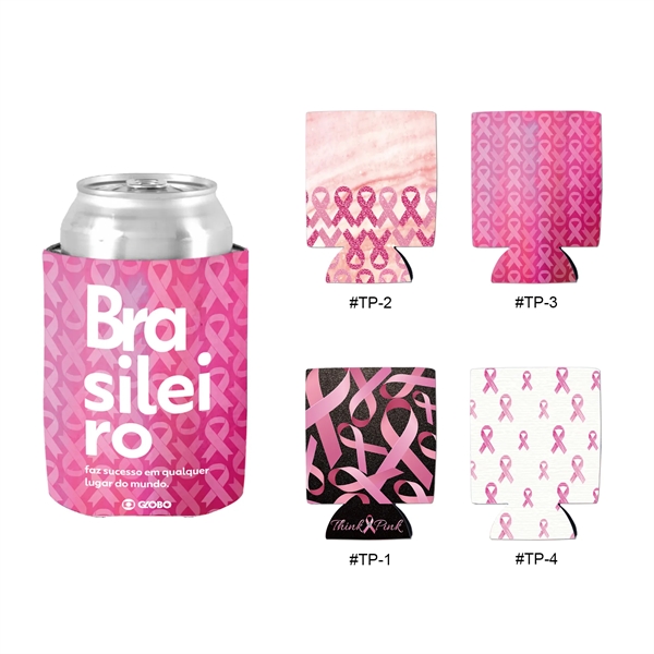 Ribbon Design Sublimated Collapsible 12 oz Can Cooler