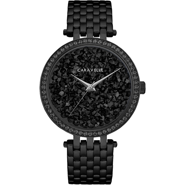 Caravelle Women's Black Crystal Dial Watch