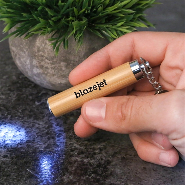 Blakely Bamboo LED Keychain Flashlight