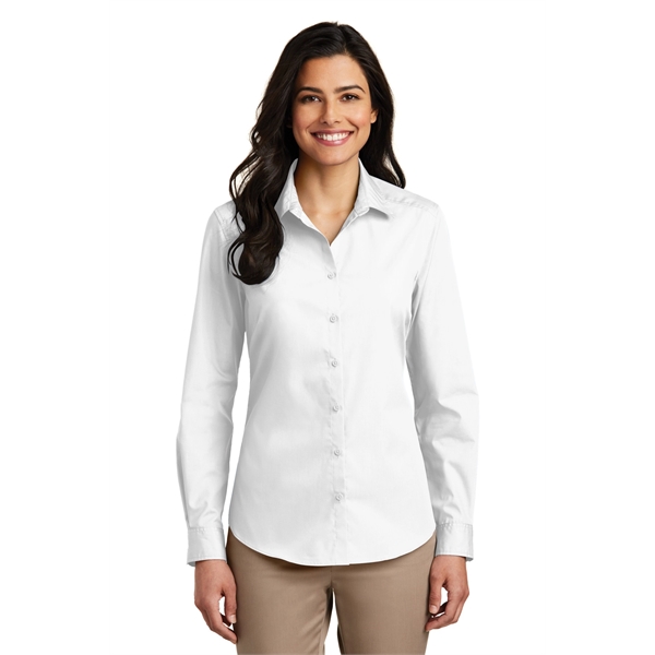 Ladies Long Sleeve Carefree Poplin Shirt.