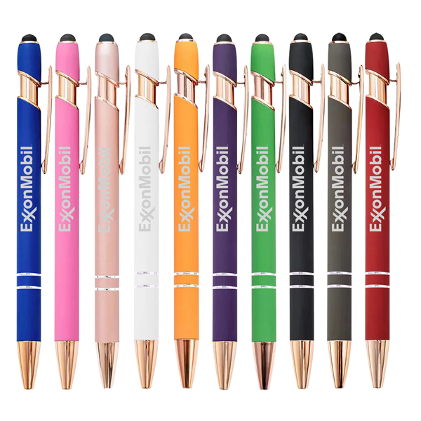 Rose Gold Soft-Touch Aluminum Pen w/ Stylus