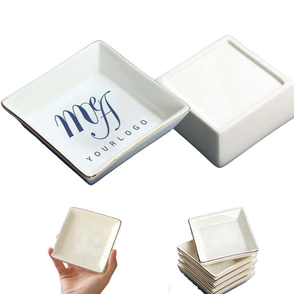 Porcelain Desktop Ornaments Storage Tray Customizable
