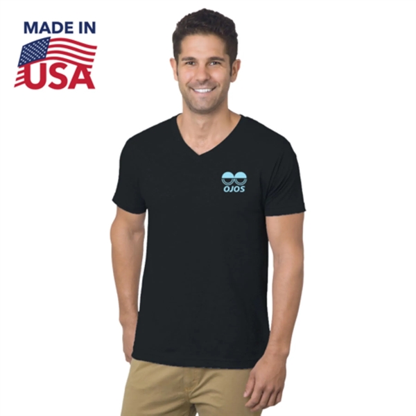 100% USA-Made Fine Jersey Crew V-Neck