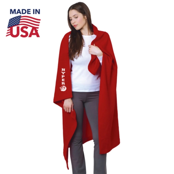 48 x 60 USA-Made Pre-Shrunk Stadium Fleece Blanket