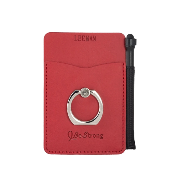 Leeman Tuscany™ Card Holder With Metal Ring Phone Stand A...