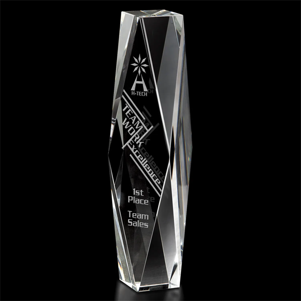 Diamond Cut Optical Crystal Tower Award