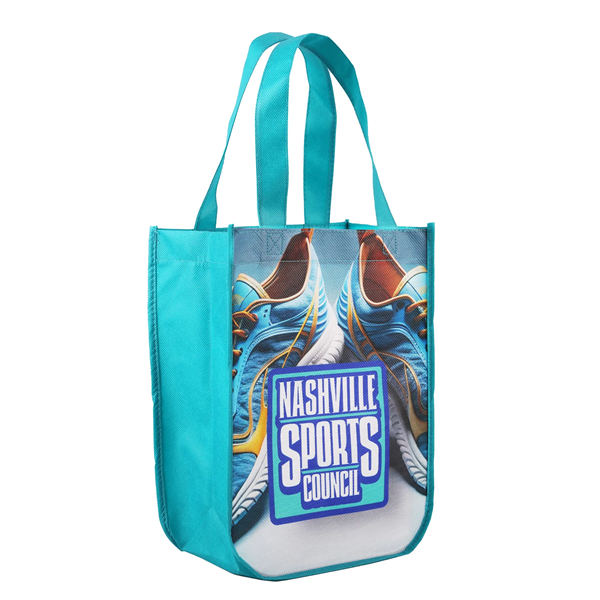 Sublimated Curved Bottom Tote - 12"H x 9 1/2"W x 4 1/2"D