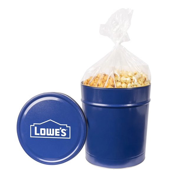 Popcorn Tin with Trio of Butter, Cheddar and Caramel Popcorn