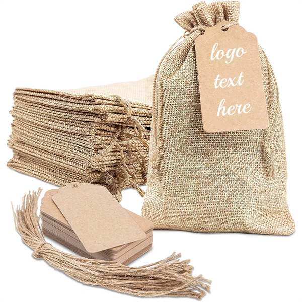 Burlap Gift  Set &  Linen Sacks Bag