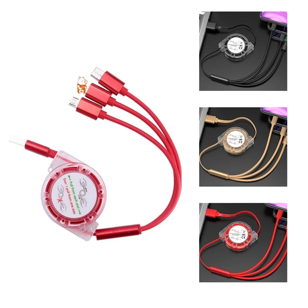 USB Charging Cable Three-In-One Transparent