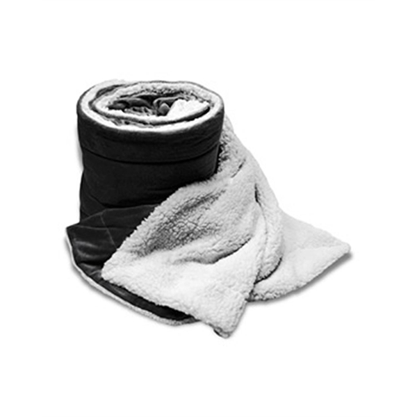 Port Authority BP43 50/" x 60/" Flannel Sherpa Blanket