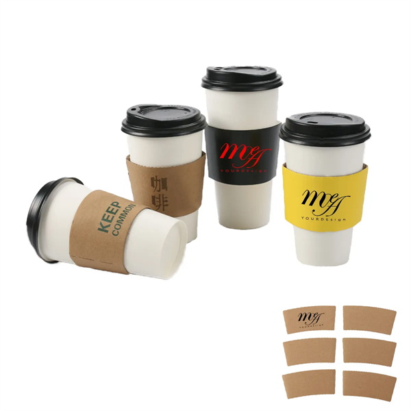 Custom Coffee Cup Sleeves Printing Craft Paper Disposable