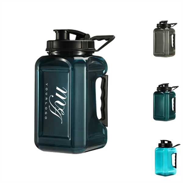 2.4L Huge Capacity Sports Shaker Water Bottle Handle Plastic