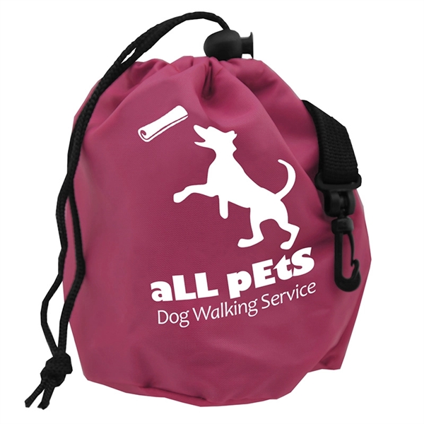 branded pet treat draw string bag