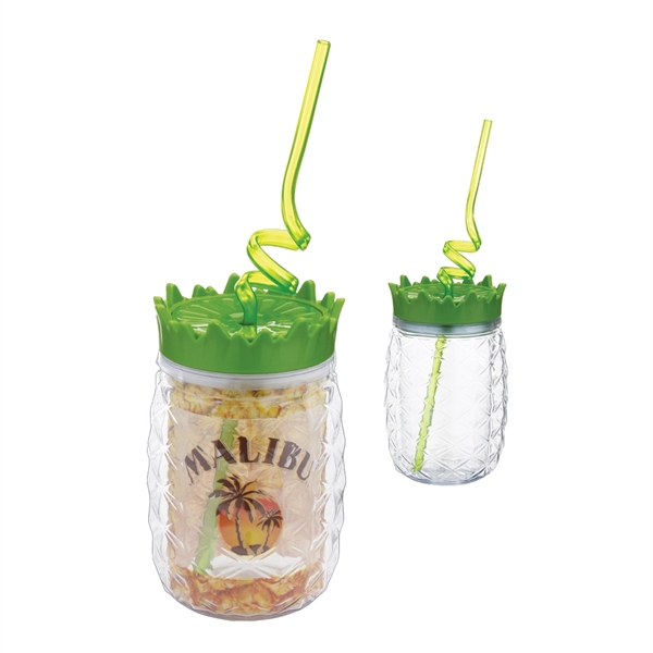 16 Oz Double-wall Acrylic Pineapple Shaped Tumbler