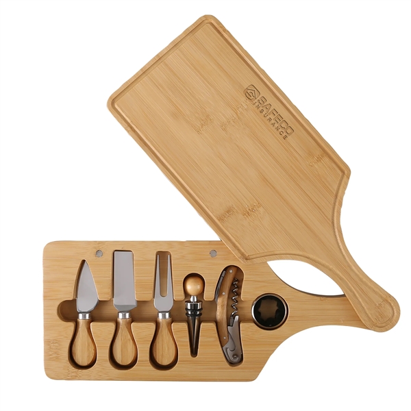 7 Piece Bamboo Wine & Cheese Charcuterie Board Set