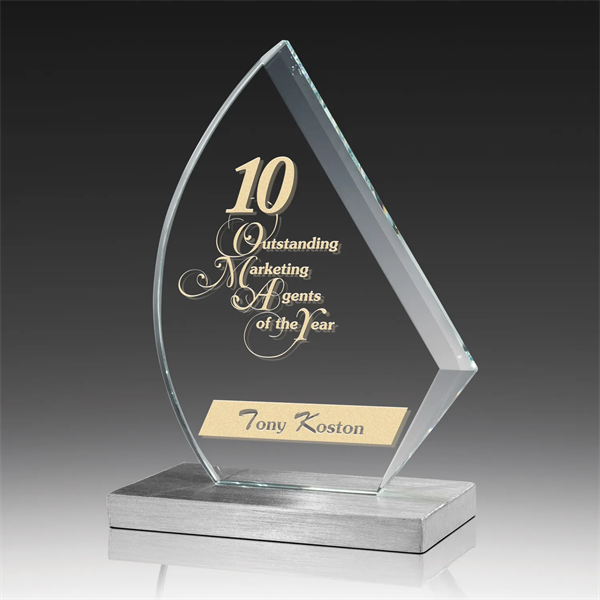 Glass Award on Metal Base - Influence