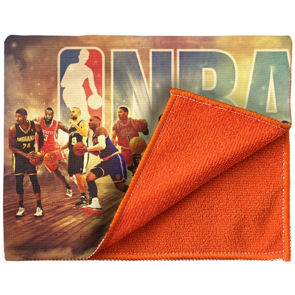 15" X 18" Sublimated Color Back Microfiber Sports Towel
