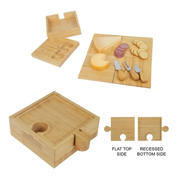 Gaston Bamboo Entertainment Board with meats and cheeses